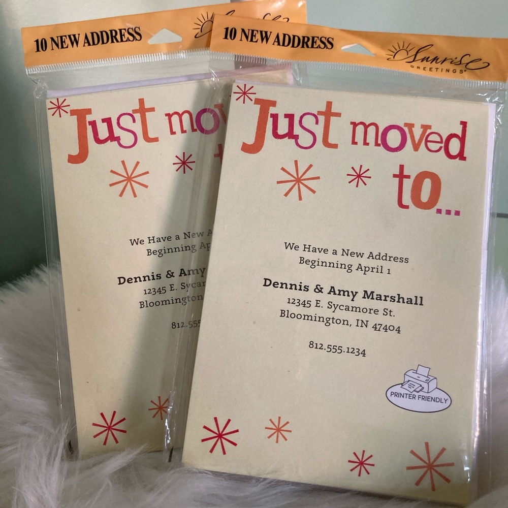 Just Moved Announcement Cards by Sunrise Greetings